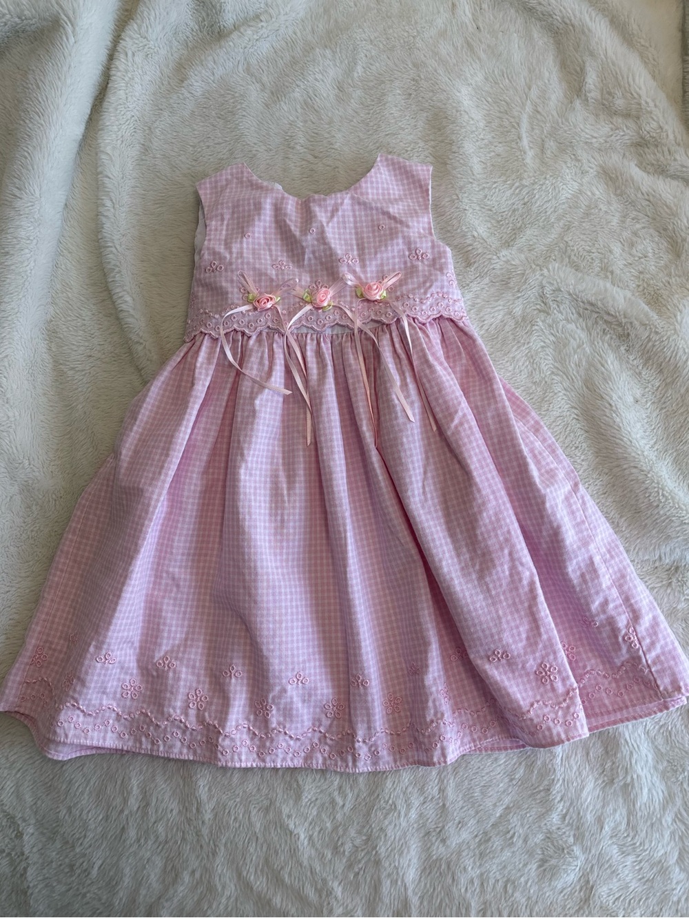 Sophie Rose Gingham pink dress vintage pink white flowers spring summer 18 month